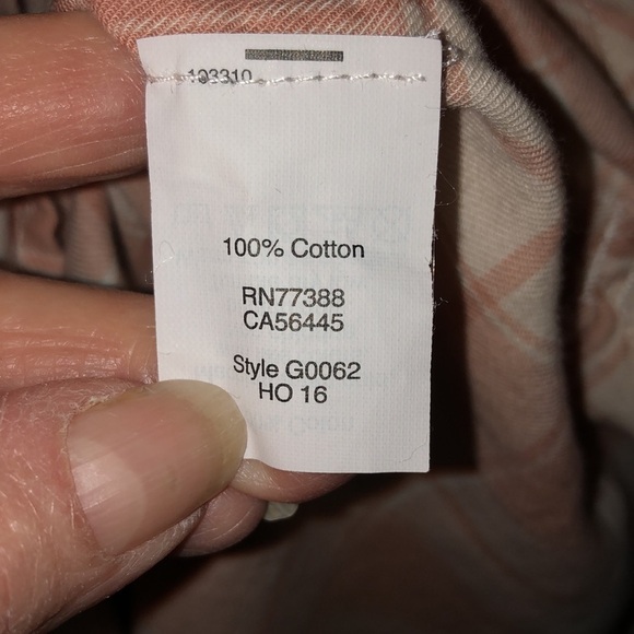 MADEWELL Dusty Peach Plaid Flannel Long Sleeve Button Up Blouse Size XS - Picture 9 of 10